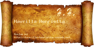 Havrilla Henrietta névjegykártya